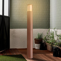 FACADO II ROUND Lampione LED E27 impermeabile IP65 palo luminoso moderno luce esterni giardino viale villa 230V 100cm Corten diffusore opaco