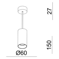 CAN 150 Lampadario pendente minimal cilindro lampada sospensione moderna LED GU10 luce tavolo cucina ristorante 230V NERO