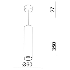 CAN 350 Lampada pendente minimal sospensione moderna cilindro LED GU10 luce tavolo cucina bancone bar ristorante 230V NERO