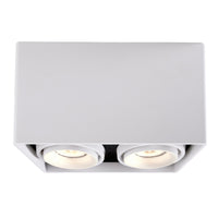 MONA II Faretto soffitto plafoniera rettangolare doppio GU10 LED luce orientabile bagno negozio vetrine ufficio BIANCO