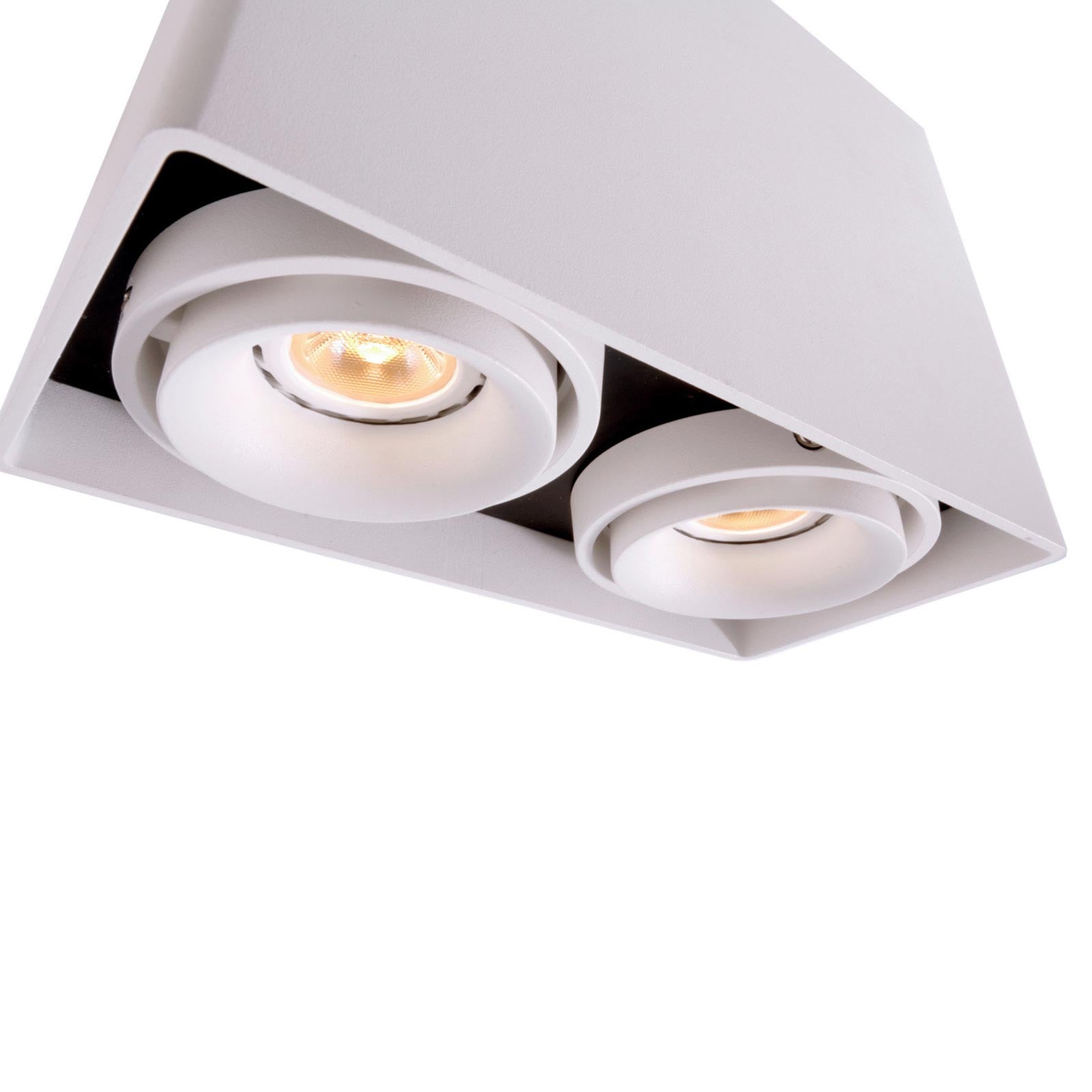 MONA II Faretto soffitto plafoniera rettangolare doppio GU10 LED luce orientabile bagno negozio vetrine ufficio BIANCO