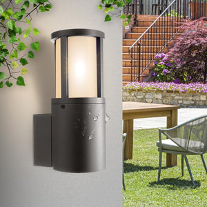 Applique lampada moderna parete LED E27 IP65 luce esterni muro giardino ingresso balcone terrazzo FACADO II ROUND GRIGIO SCURO OPACO