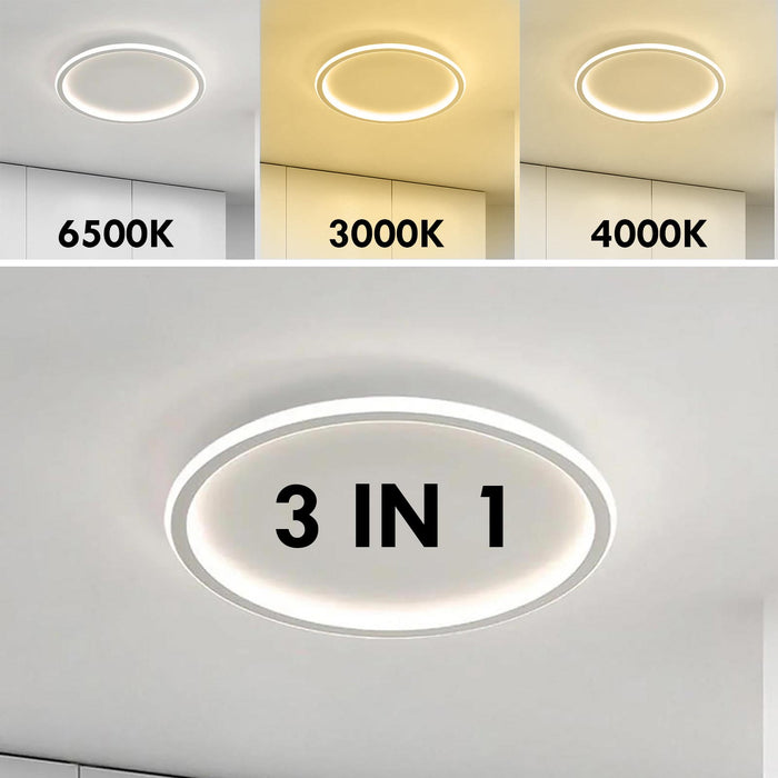 Plafoniera LED 43W CCT interruttore da 3000K a 6500K rotonda luce indiretta cerchio luminoso soffitto bagno cucina 230V 50cm