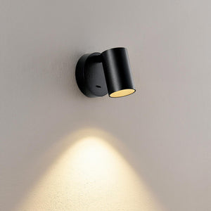 Applique parete muro GU10 faretto moderno orientabile luce lettura camera letto comodino negozio interruttore ON / OFF NERO