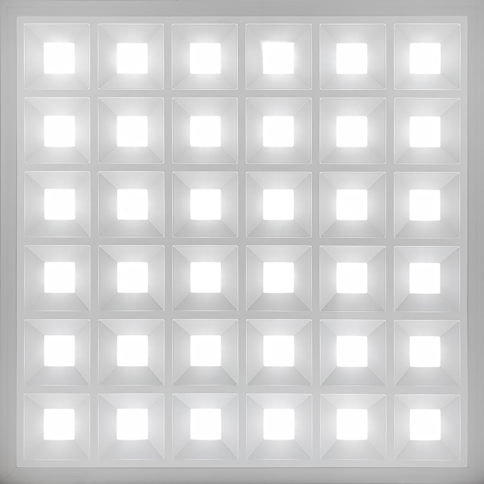 Pannello da incasso quadrato LED 40W resa 440W 60x60cm alluminio colore bianco luce ufficio negozio studio 4400lm 230V luce naturale 4000K