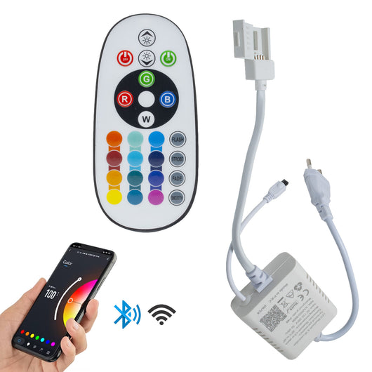 Centralina RGB Bluetooth telecomando IR controller 3CH per strisce LED multicolore 230V max. 800W APP Android