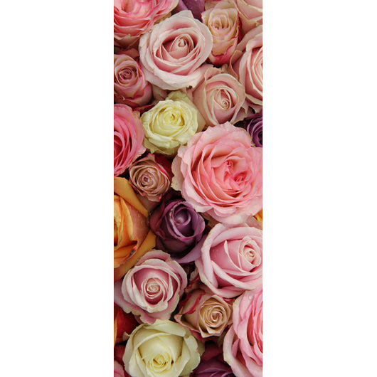 Decorazione per Porta Autoadesiva Facile da Applicare 210x83 cm Door Cover Colorful Roses