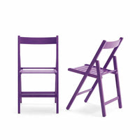 Set 4 sedie richiudibile in legno di faggio color Viola