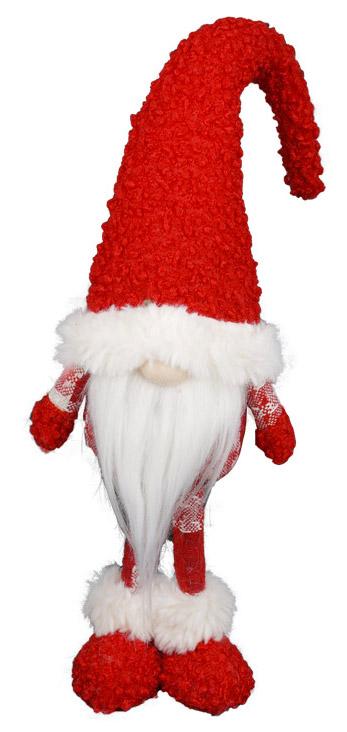 Gnomo di Babbo Natale H47 cm in Tessuto Rosso