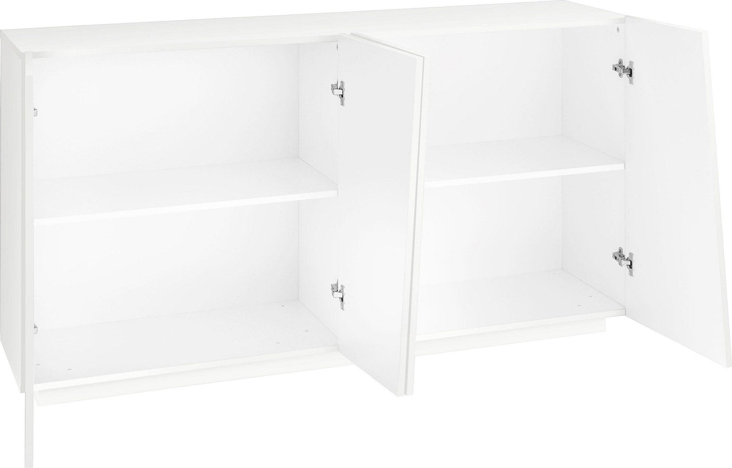 Credenza 4 Ante Battenti 158,5x43x86 cm Vega Bianco Lucido