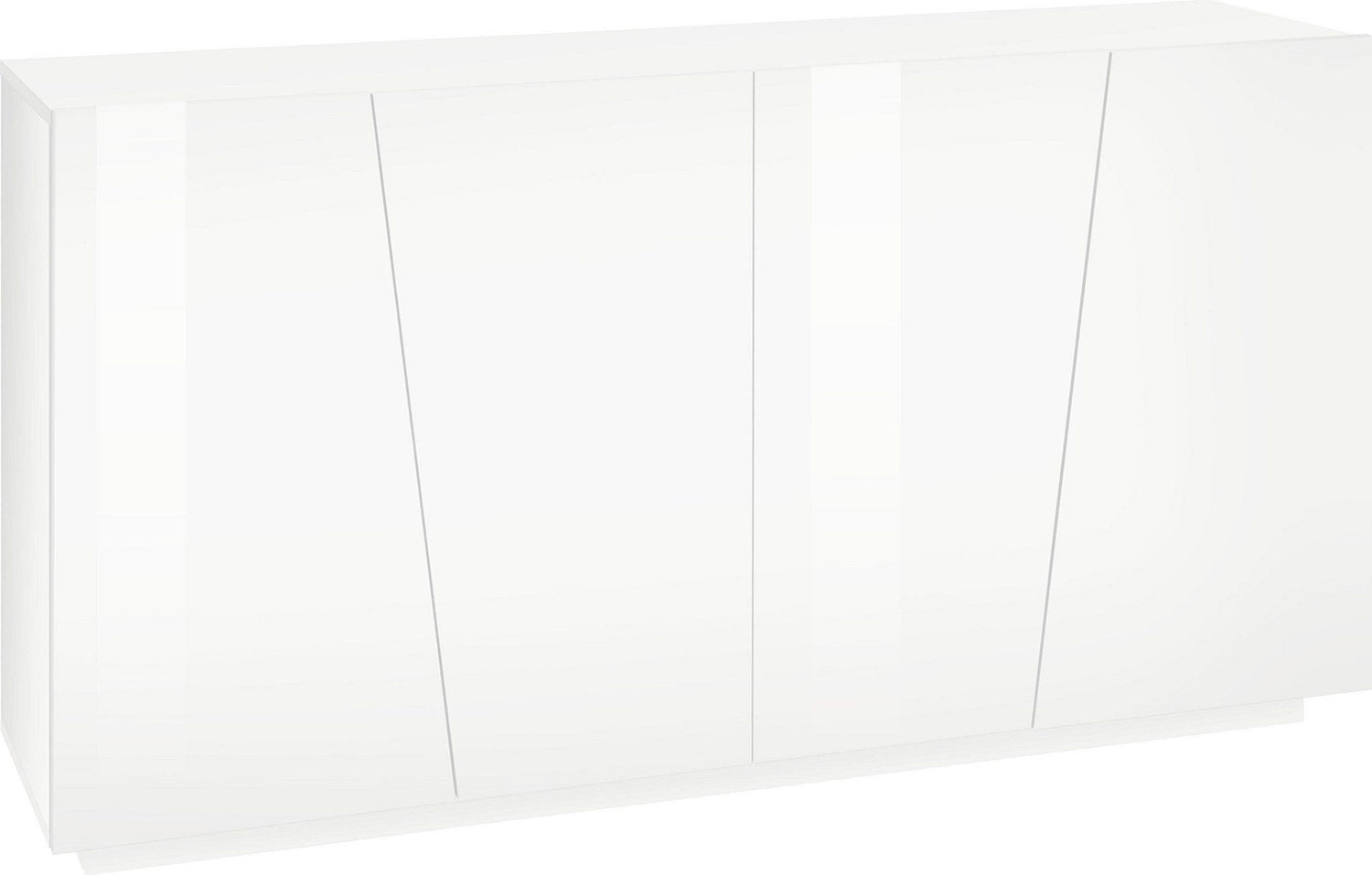 Credenza 4 Ante Battenti 158,5x43x86 cm Vega Bianco Lucido