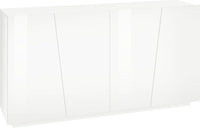 Credenza 4 Ante Battenti 158,5x43x86 cm Vega Bianco Lucido