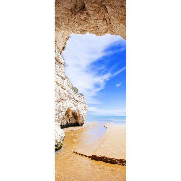 Decorazione per Porta Autoadesiva Facile da Applicare 210x83 cm Door Cover Beach Cave