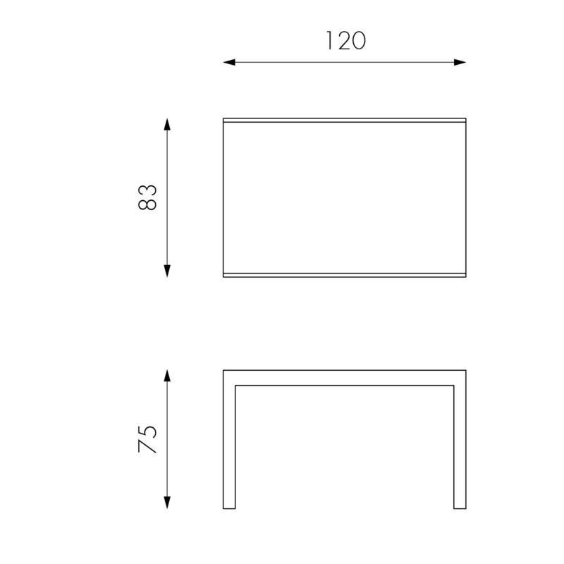 Tavolo Allungabile 120/350x83x75 cm in Metallo con Top in Vetro Bianco