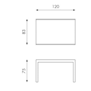 Tavolo Allungabile 120/350x83x75 cm in Metallo con Top in Vetro Bianco