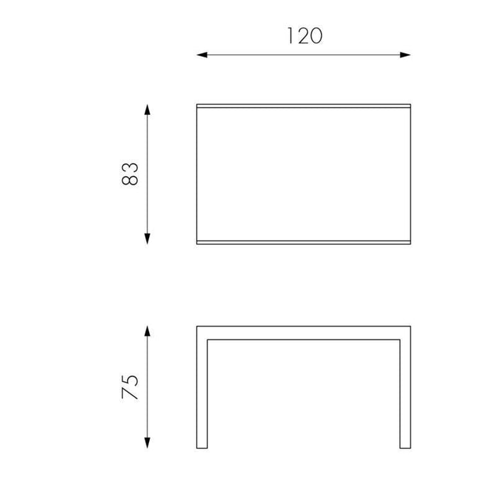 Tavolo Allungabile 120/350x83x75 cm in Metallo con Top in Vetro Bianco