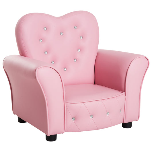 Poltroncina Mini per Bambini 59x41,5x49 cm in PVC Rosa