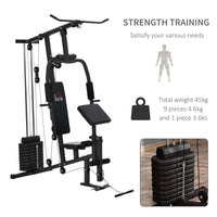 Stazione Fitness Multifunzione 148x108x207 cm in Acciaio Nero