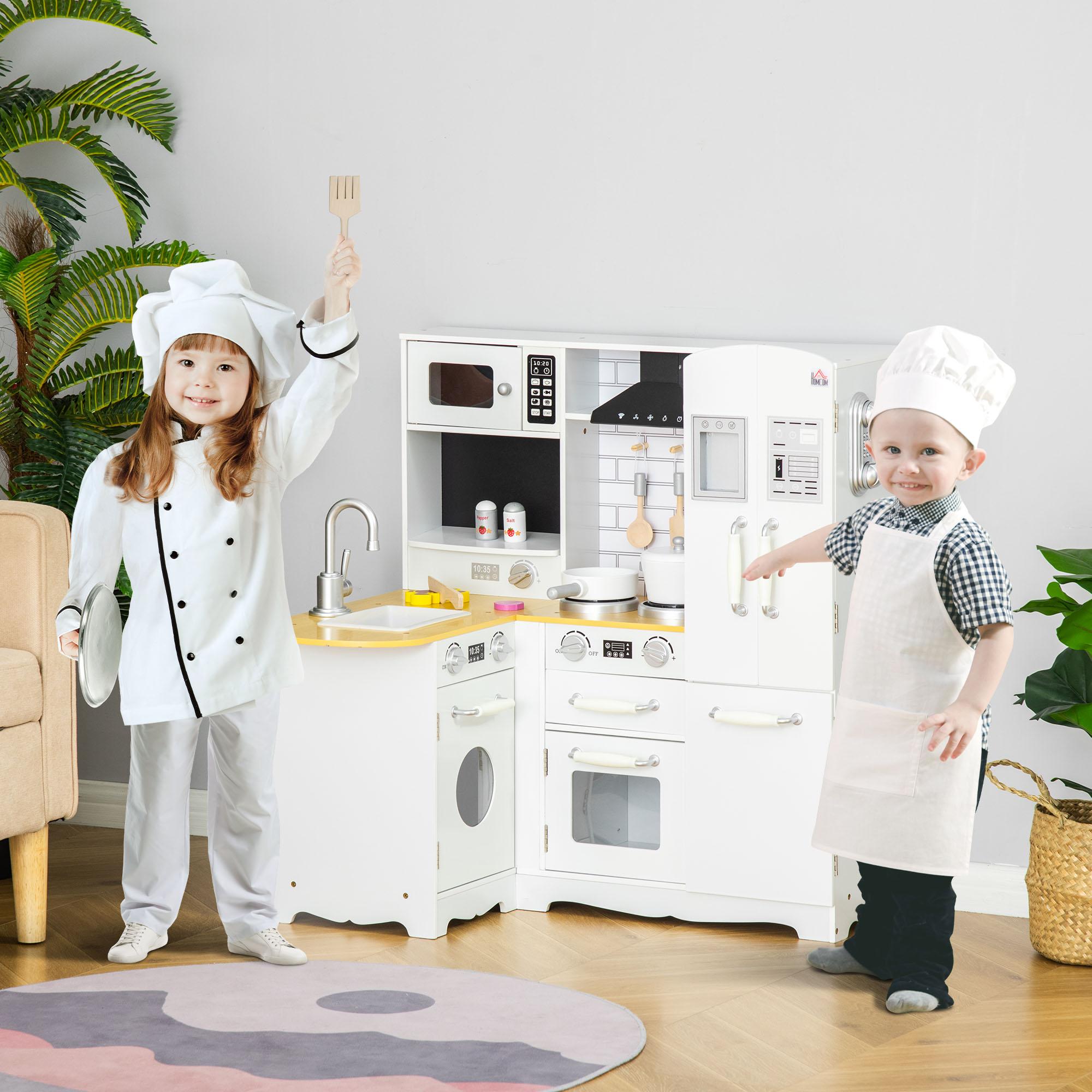 Cucina Giocattolo per Bambini 82x65x87 cm in Legno Bianco