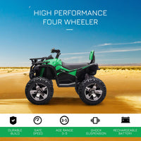 Quad Elettrico per Bambini 12V Nero e Verde