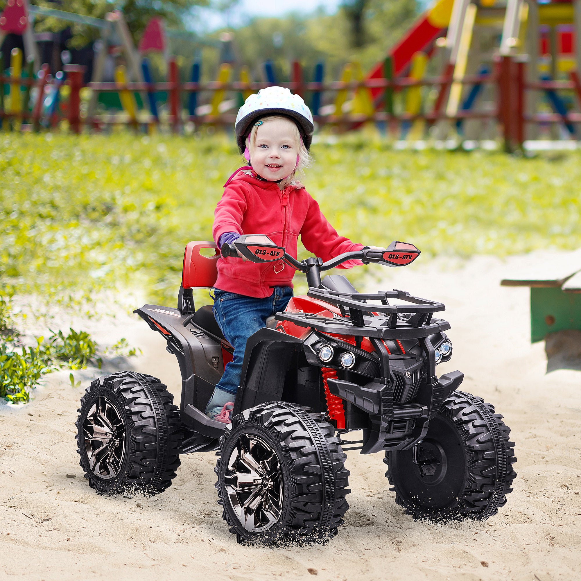 Quad Elettrico per Bambini 12V Nero e Rosso