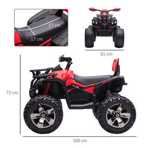 Quad Elettrico per Bambini 12V Nero e Rosso