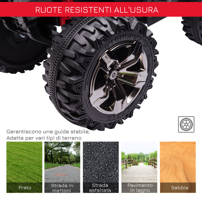 Quad Elettrico per Bambini 12V Nero e Rosso