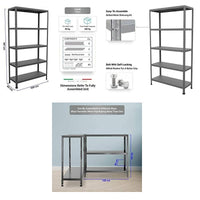 Scaffale in Metallo 5 Ripiani 100x40x187 cm  Ettore Grigio Martellato
