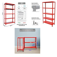 Scaffale in Metallo 5 Ripiani 100x40x187 cm  Ettore Rosso