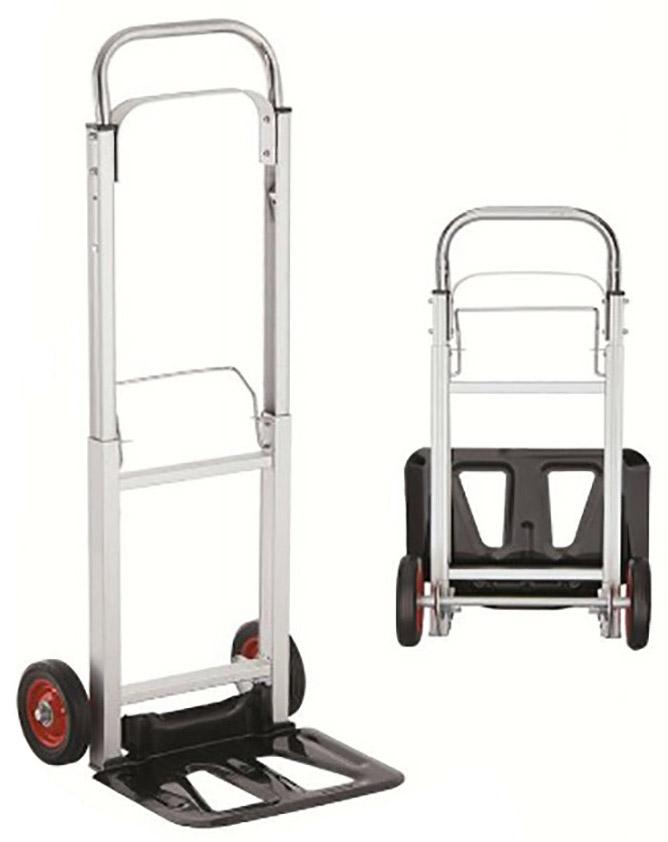 Carrello Trolley Pieghevole da Trasporto 90 Kg in Acciaio Nero