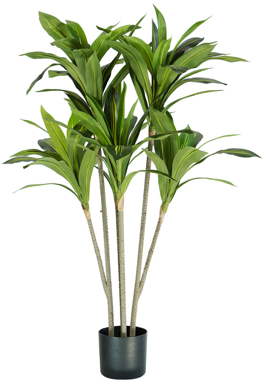 Pianta Artificiale Dracaena H130 cm con Vaso Verde