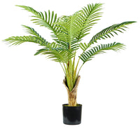 Pianta Artificiale Palma Areca H90 cm con Vaso Verde