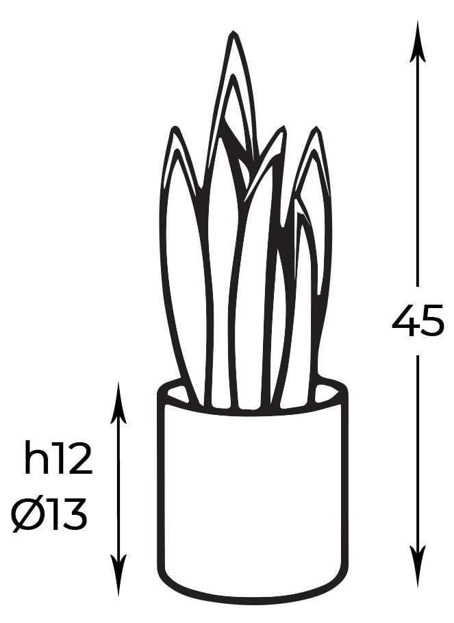 Pianta Artificiale Sansevieria H45 cm con Vaso Verde