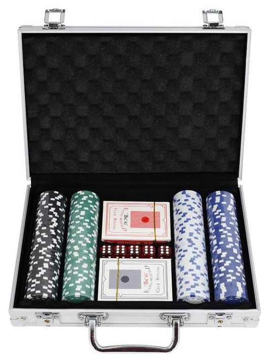 Set 200 Fiches da Poker 2 Mazzi di Carte con Valigetta