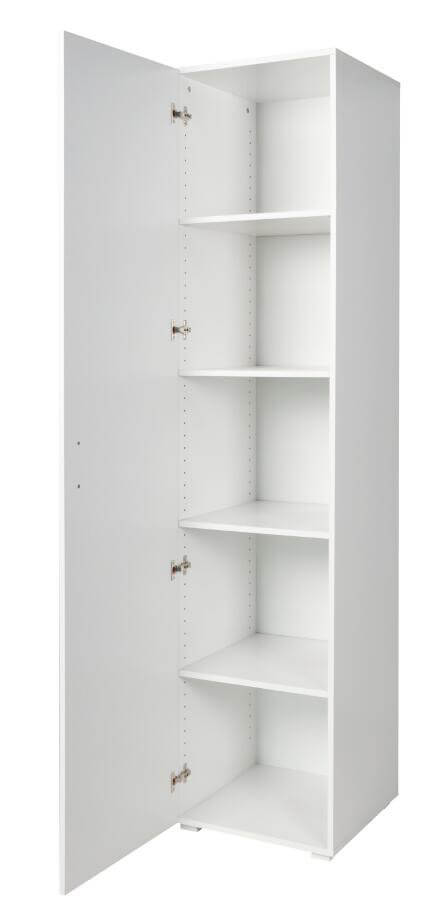 Armadio 1 Anta 5 Ripiani 45x45x195 cm in MDF Bianco