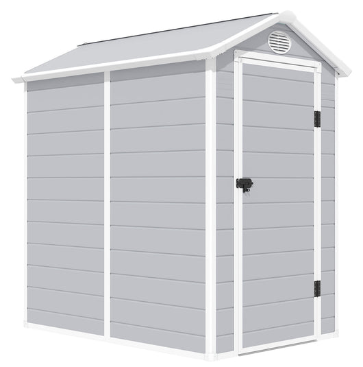 Casetta Box da Giardino in Plastica 134x192x204 cm Grigio