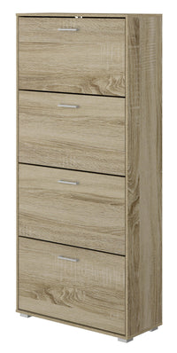 Scarpiera 4 Scomparti 67x28x147 cm 24 Paia in MDF Rovere