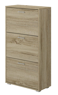 Scarpiera 3 Scomparti 67x28x112 cm 18 Paia in MDF Rovere