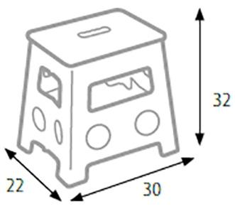 Sgabello Pieghevole 30x32x22 cm in Polipropilene Bianco