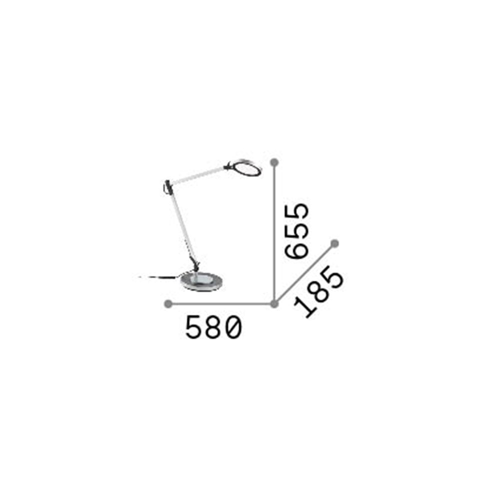 Lampada Da Scrivania Moderna Futura Alluminio-Plastiche Cromo Led 12,5W 4000K