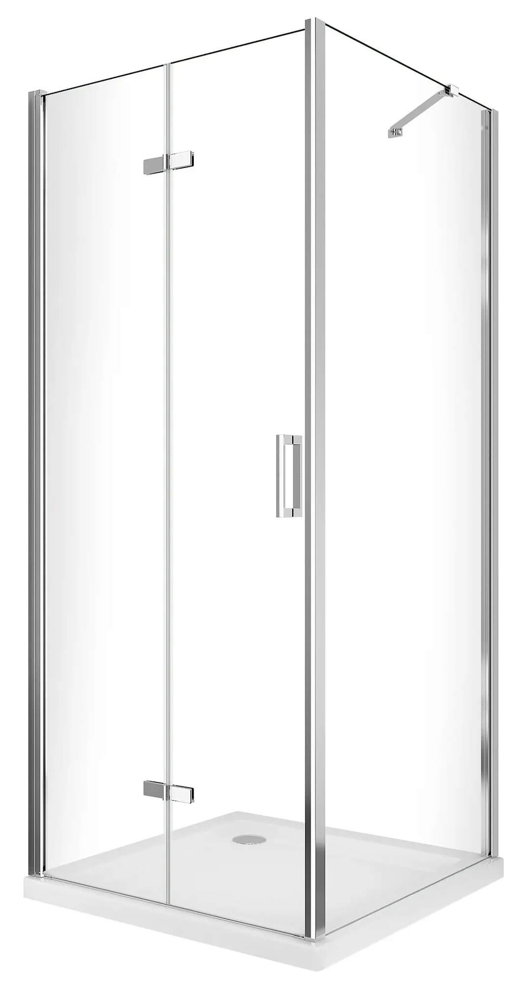 Parete Doccia Walk-In 80 cm + Antina 40 cm in Cristallo Trasparente 8mm H200