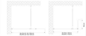 Parete Doccia Walk-In 80 cm + Antina 30 cm in Cristallo Trasparente 8mm H200