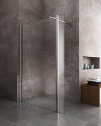 Parete Doccia Walk-In 80 cm + Antina 30 cm in Cristallo Trasparente 8mm H200