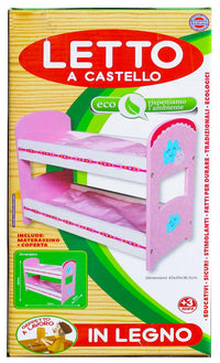 Letto a Castello per Bambole 43x20x36,5 cm in Legno