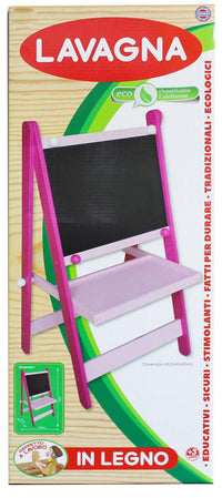 Lavagna per Bambini 49,5x42x83 cm con Cavalletto in Legno Rosa