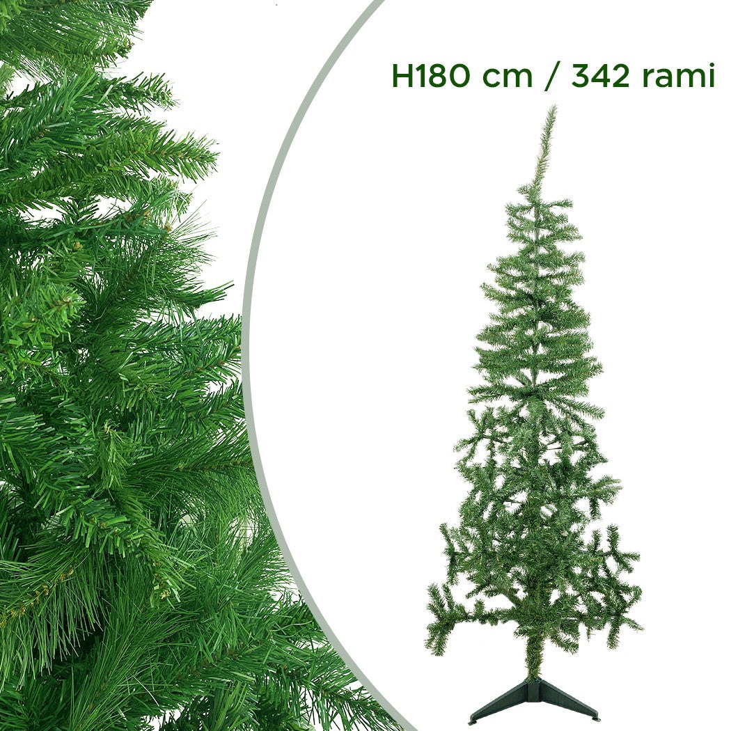 Albero di Natale 180H cm 342 rami pieghevoli in PVC abete artificiale