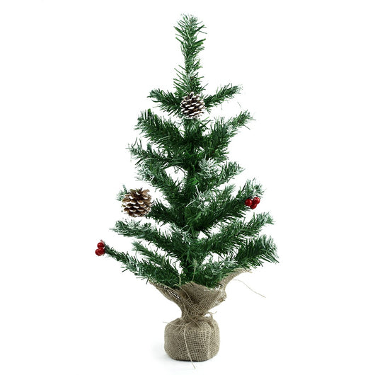 Albero di Natale 60H cm  base in juta in PVC Abete Artificiale