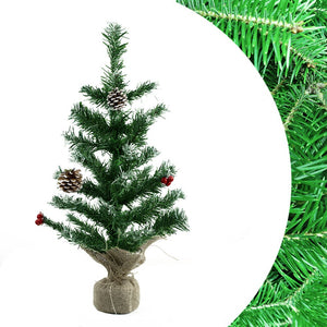 Albero di Natale 60H cm  base in juta in PVC Abete Artificiale