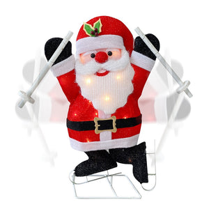 Babbo Natale sulla Neve 57x15x65 cm Addobbo Natalizio con Luci e Movimento