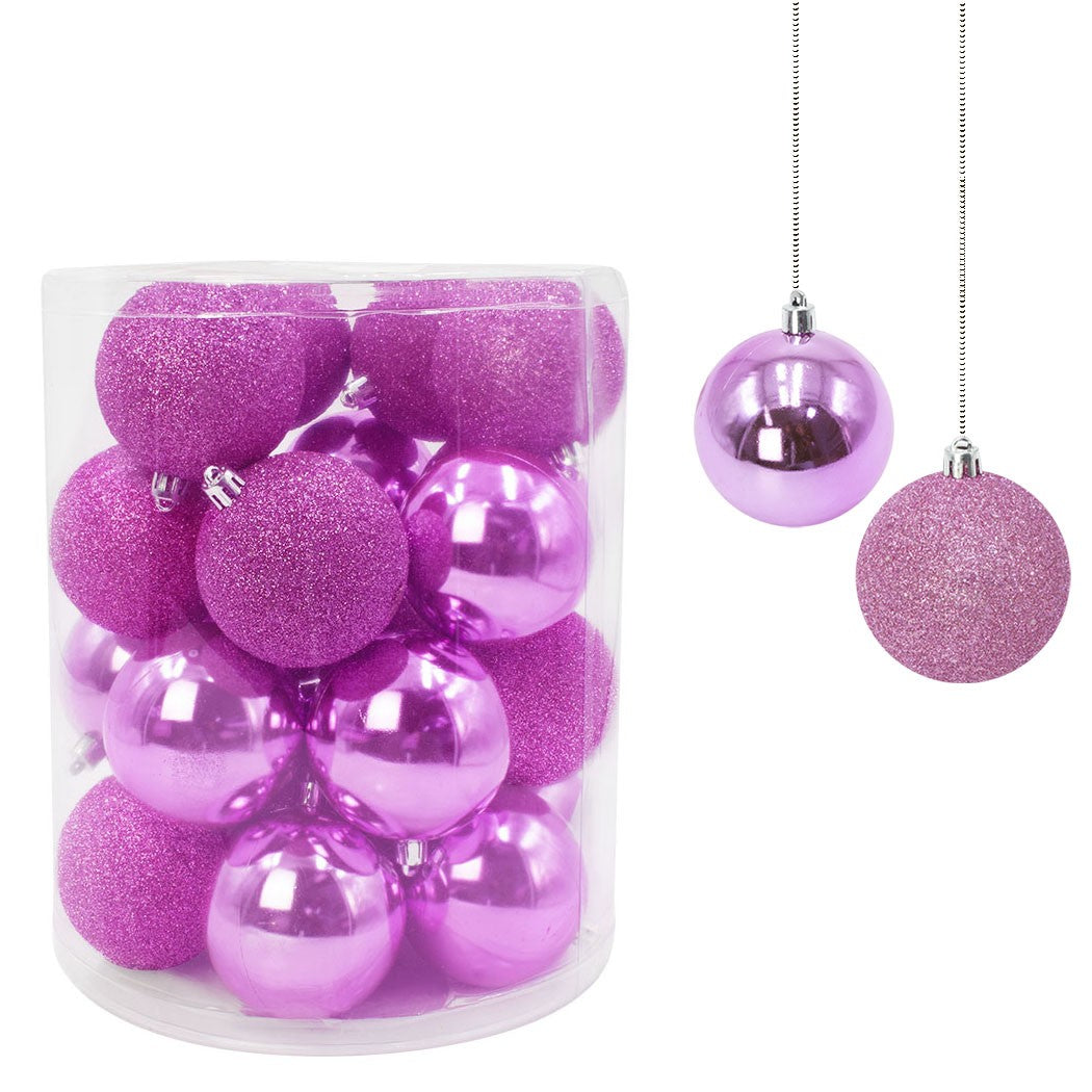 Set 24 Palle di Natale Ø7 cm Rosa per Alberi